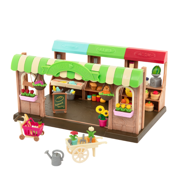 Hoppin' Farmers Market | Shop Playset with Toy Food | Li'l