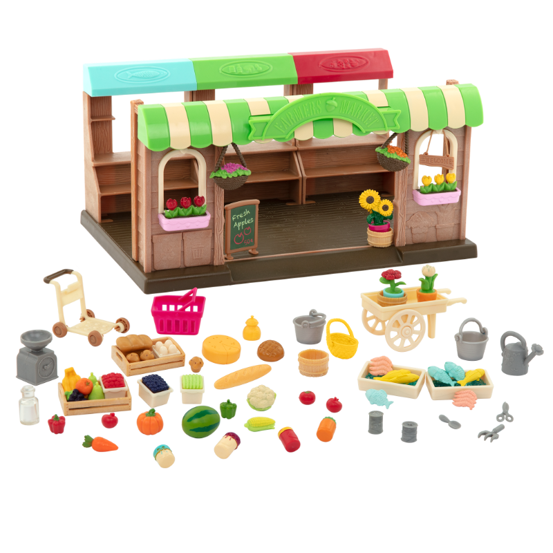 Hoppin' Farmers Market | Shop Playset with Toy Food | Li'l