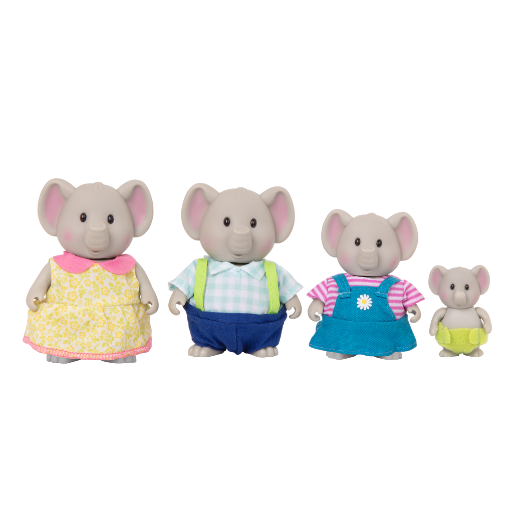 Miniature elephant figurine set with storybook