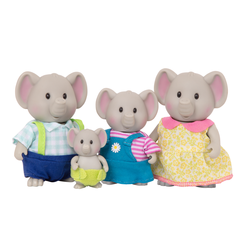 Miniature elephant figurine set with storybook