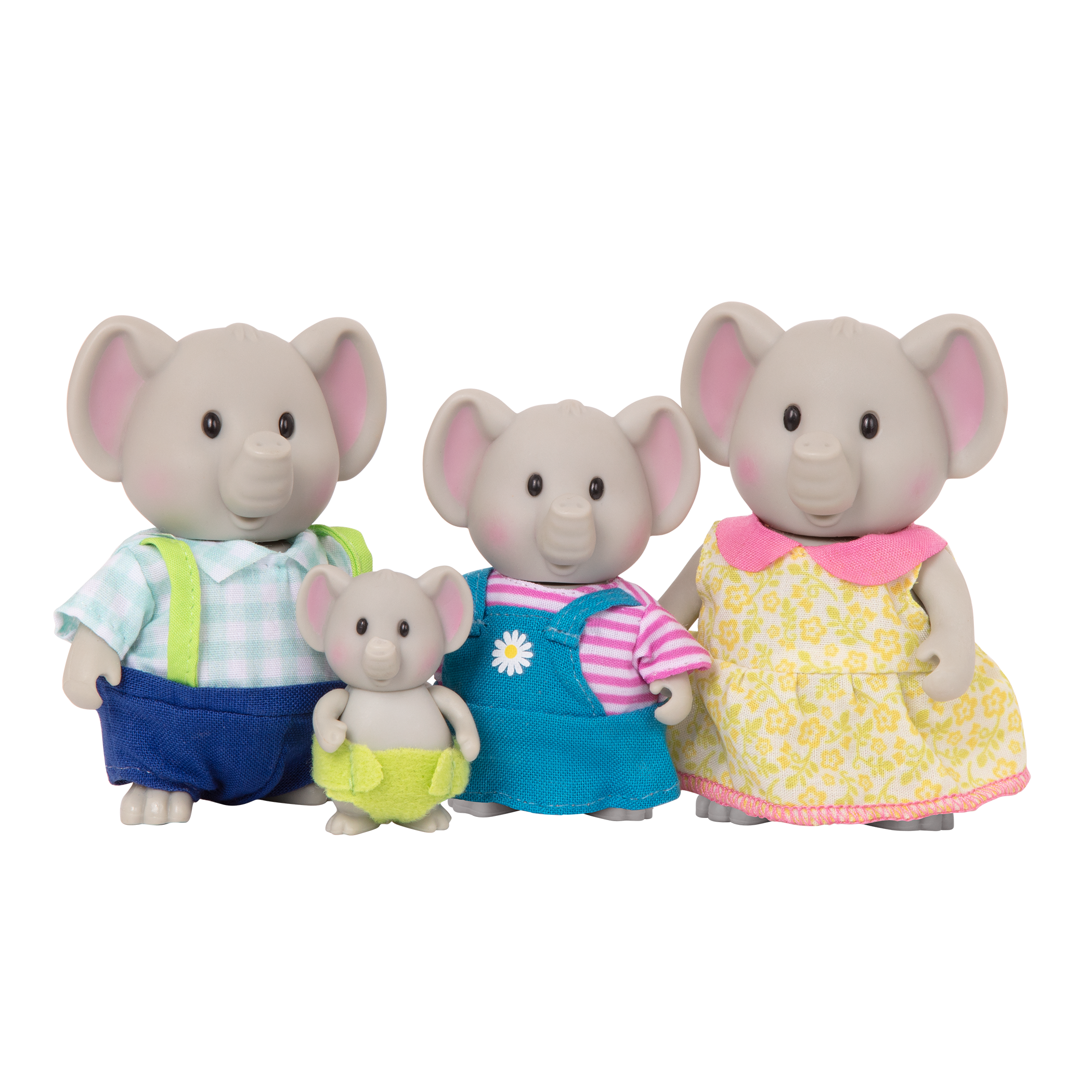 Miniature elephant figurine set with storybook