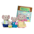Miniature elephant figurine set with storybook
