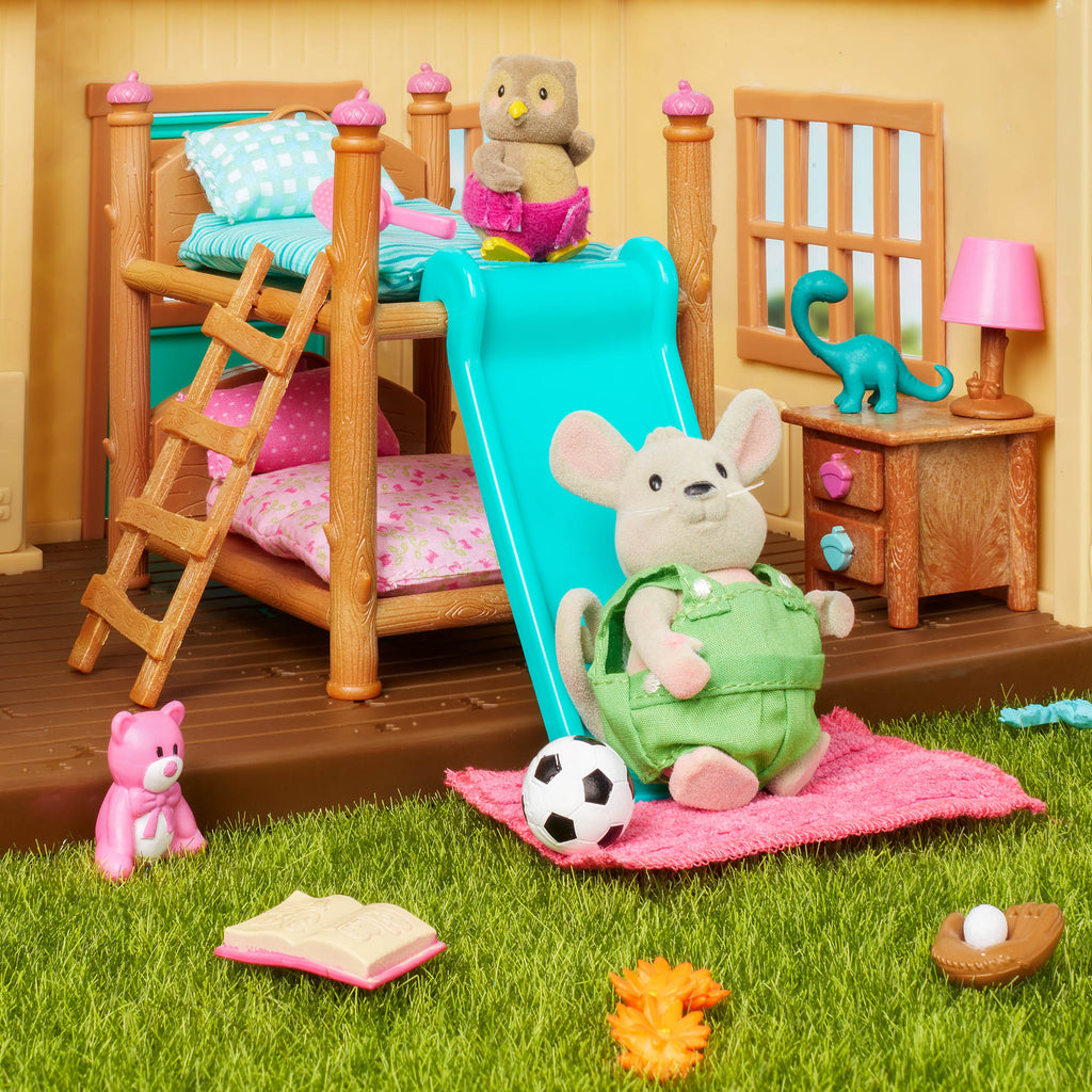 Miniature mouse figurine set with storybook