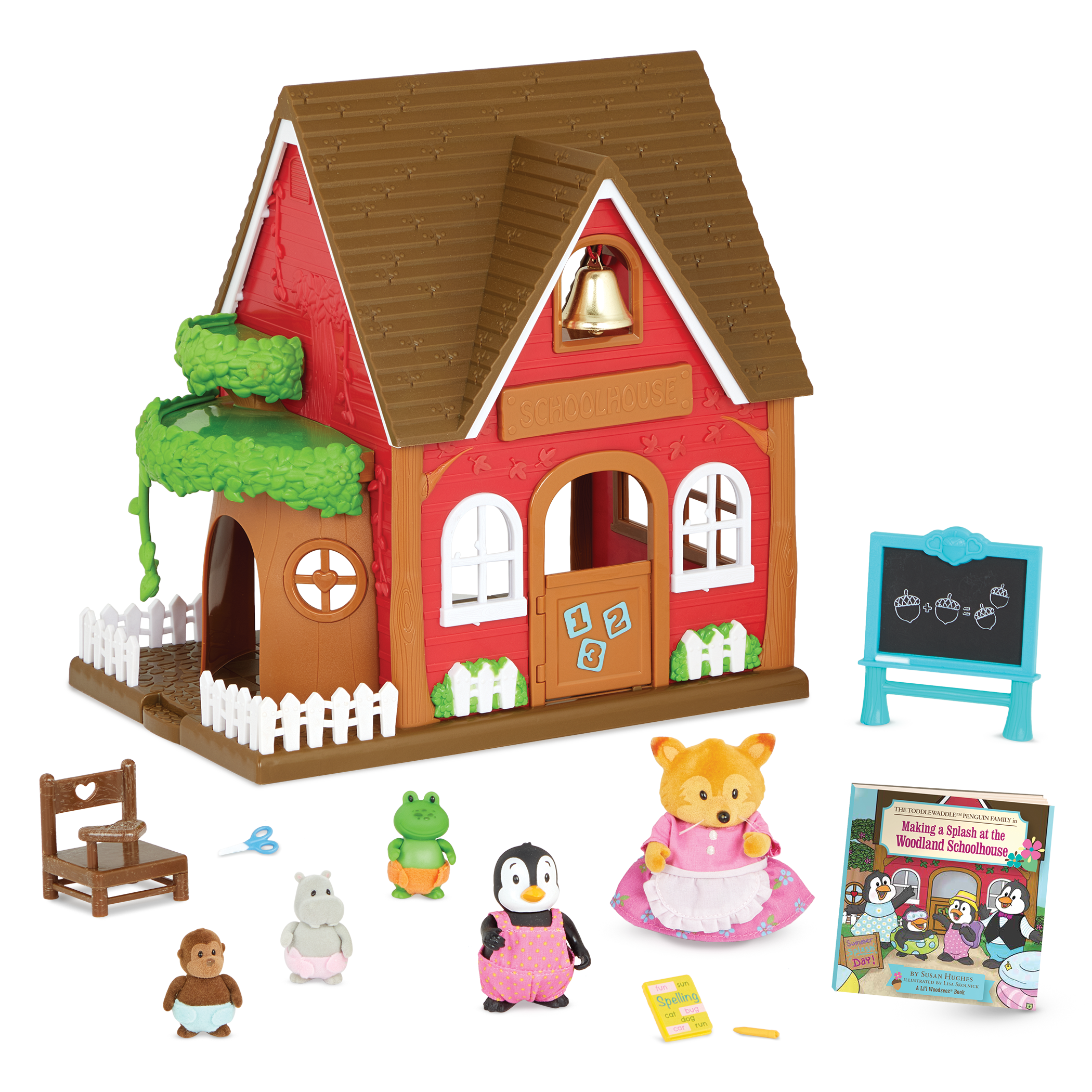Li'l Woodzeez Woodland Schoolhouse Figurines Storybook