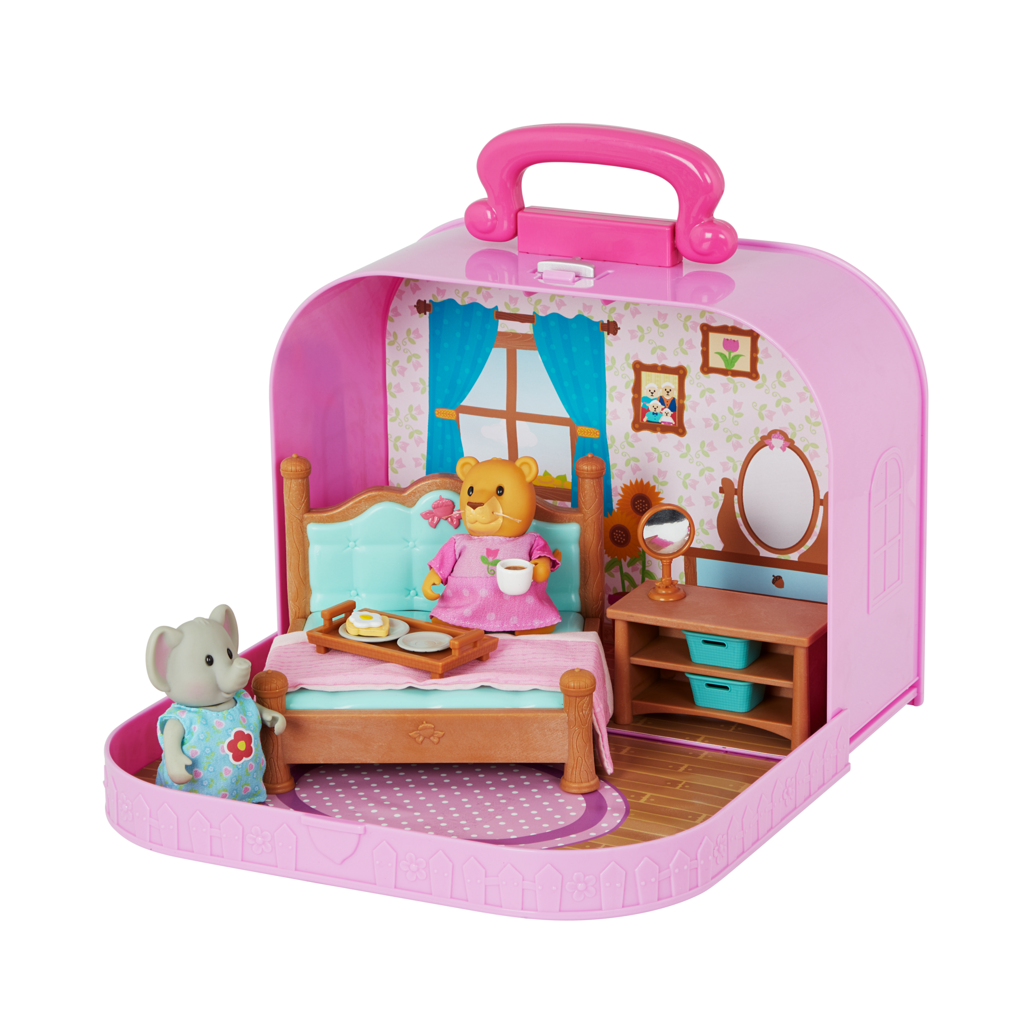 Deluxe Travel Suitcase Playset | Carry Case with figurines | Li'l
