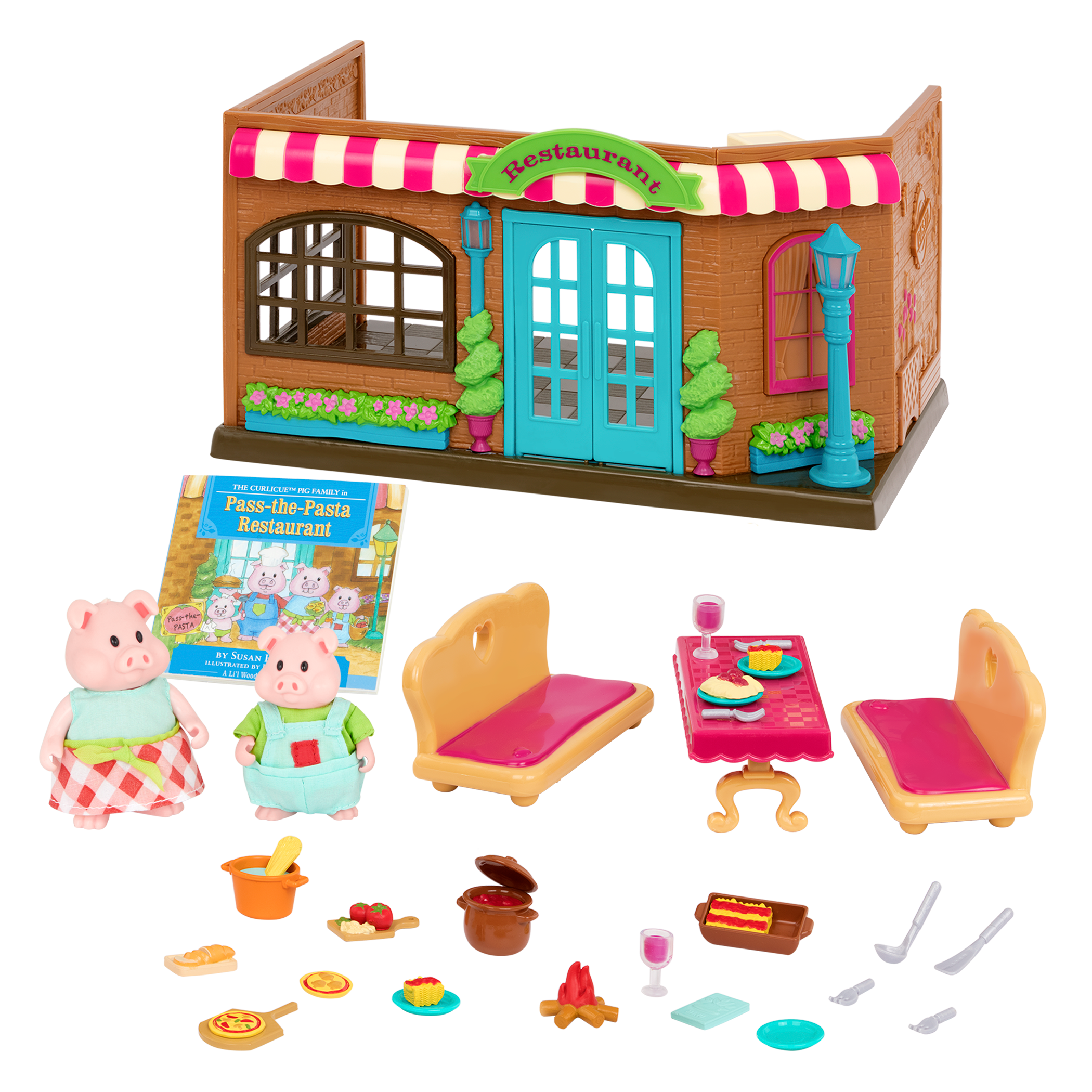 Pass-the-Pasta Restaurant Playset Figurines