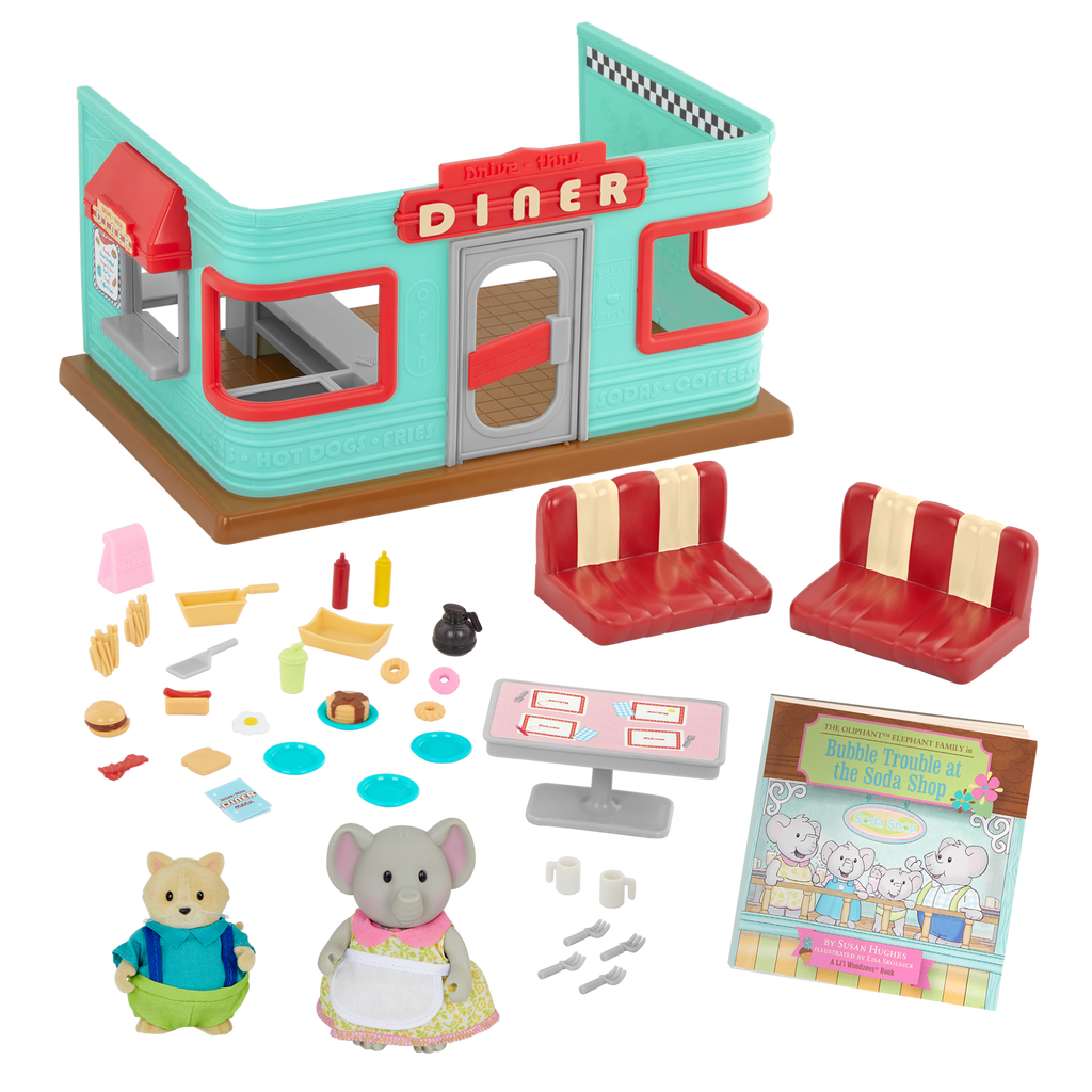 Lil Woodzeez Diner Restaurant Set with Figurines