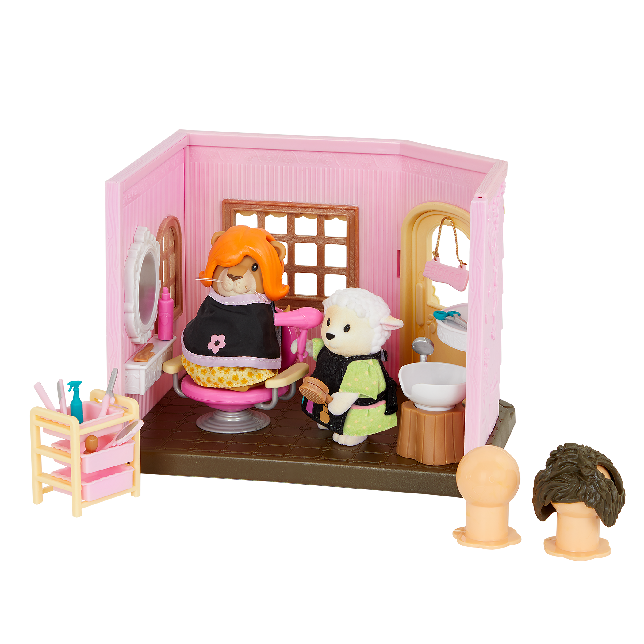 Lil Woodzeez Toy Hair Salon and Figurine Playset