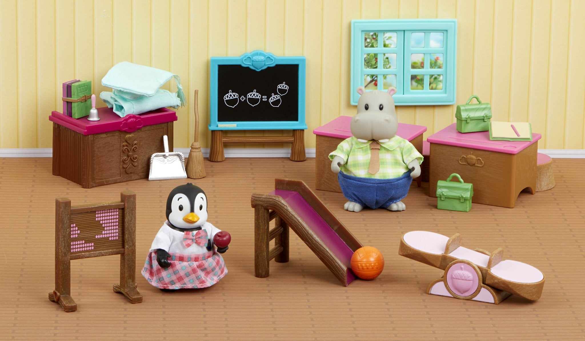 Classroom & Playground Set | Deluxe School Set with Figurines | Li