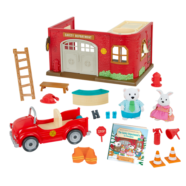 トイ・ボックス トイ・タンク トイ・ソルジャー 赤シクREDセット Honeysuckle Safety Department | Toy Playset | Li'l Woodzeez