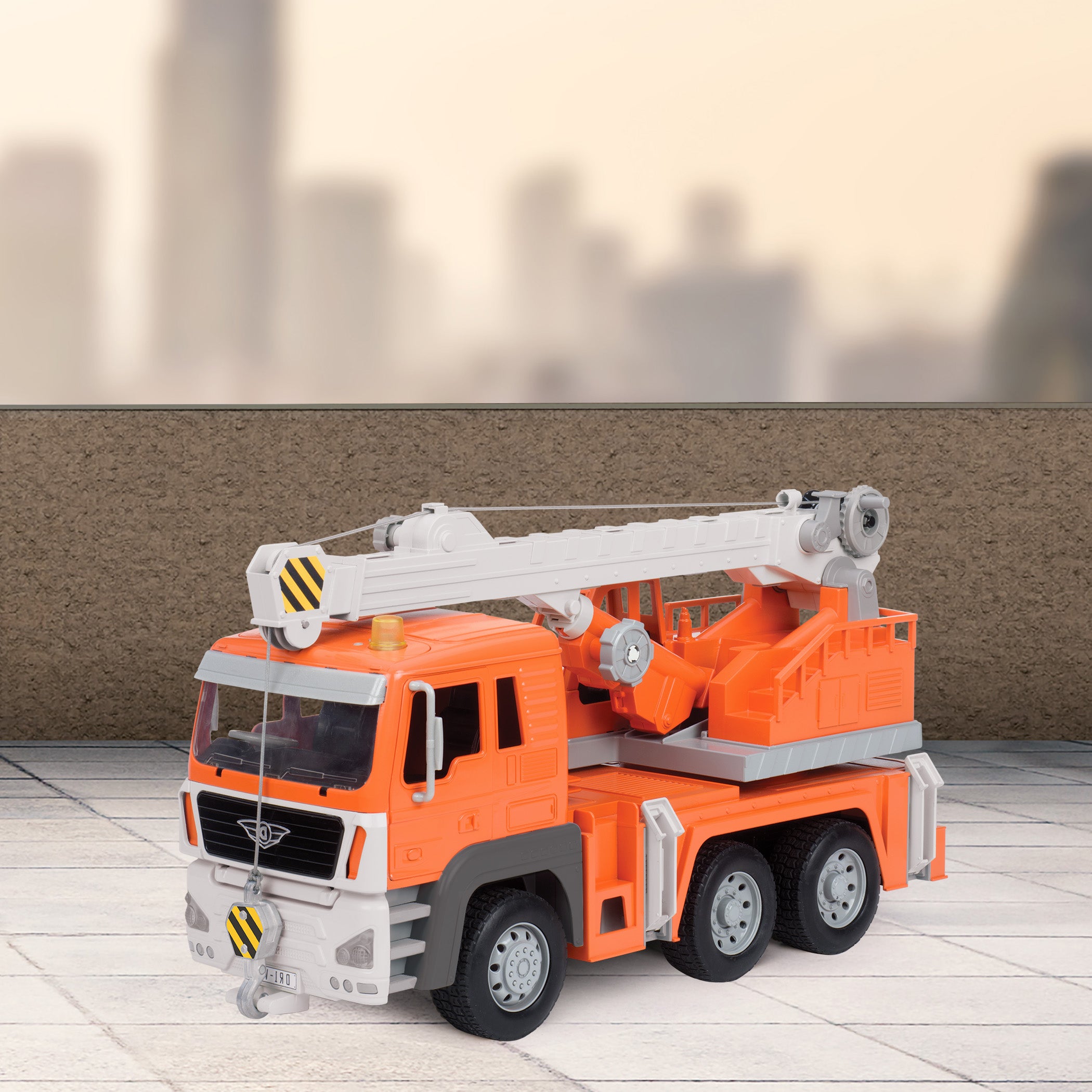 Orange toy crane truck